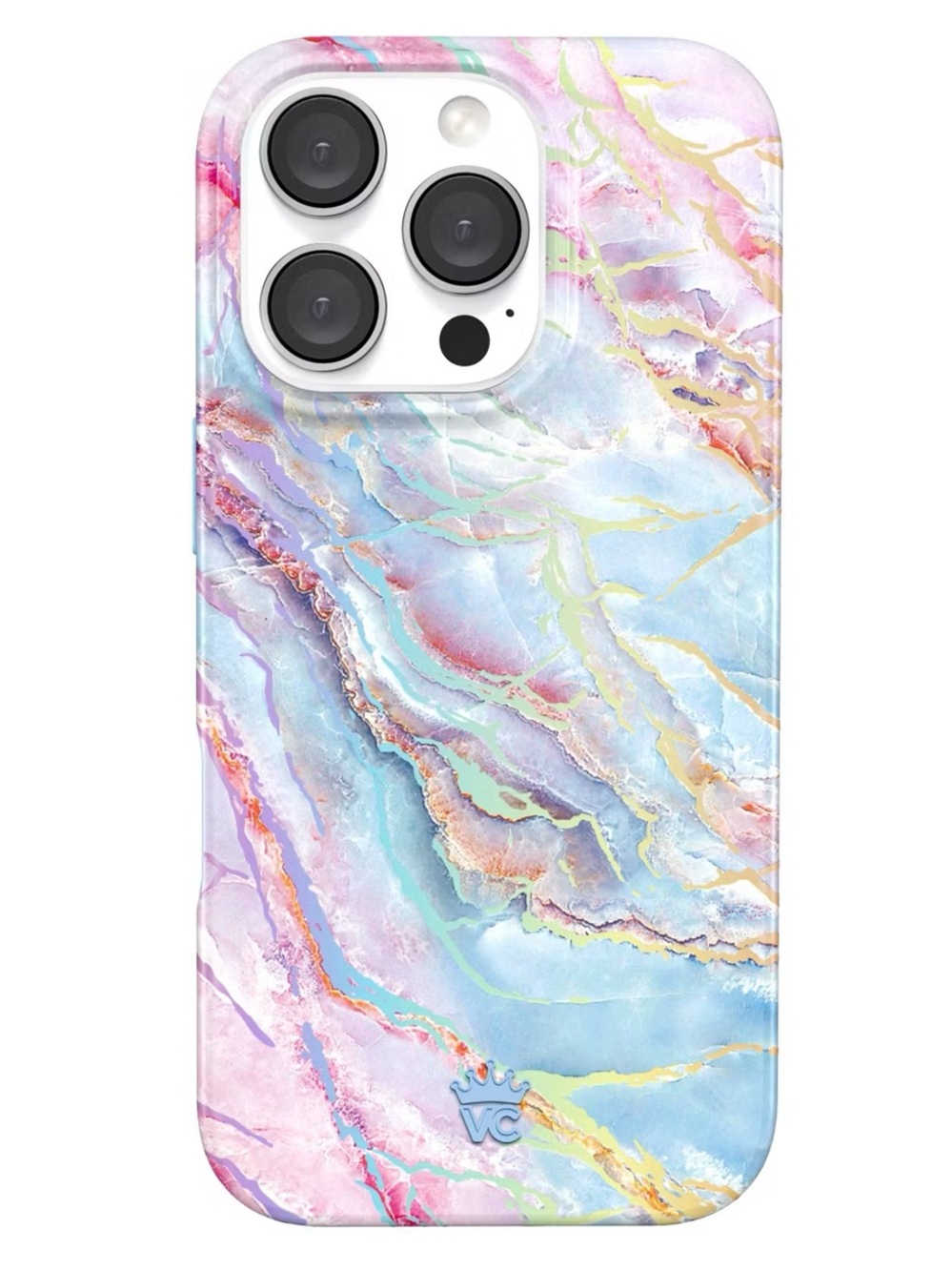 Velvet Caviar Blue Marble iPhone 16 Pro Case with Iridescent Accents NWT